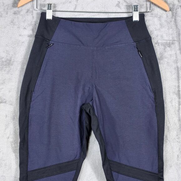 Athleta Womens Size 4 Highline Hybrid Summer Tight Pants Blue‎ Zipper Pocket - Picture 2 of 8